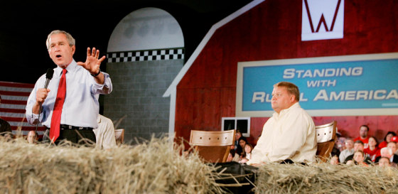 US President George W Bush speaks about rural America in Wisconsin