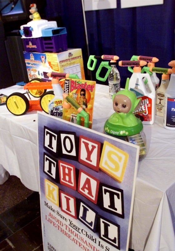TEN WORST TOYS OF THE YEAR ARE DISPLAYED AT BOSTON NEWS CONFERENCE
