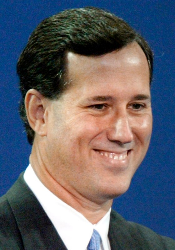 Senators Santorum and Miller share the stage at the Republican National Convention