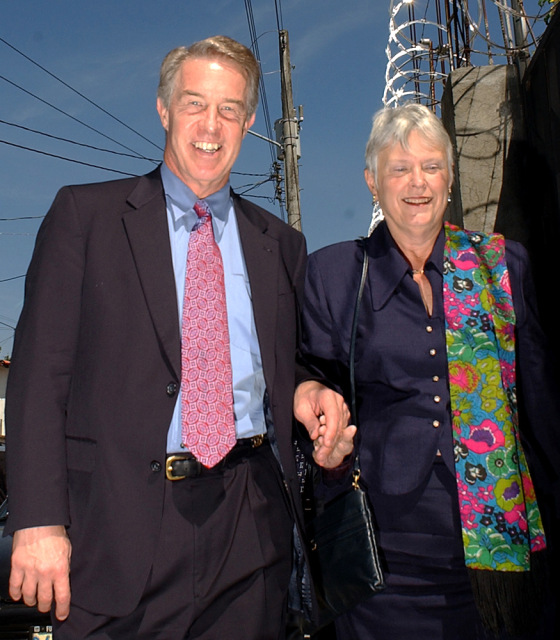 U.S. Ambassador to Guatemala John Hamilton and his wife Donna Hamilton arrive for the wedding of Guatemalan Congresswomen Zury Rios Sosa and U.S. Rep. Jerry Weller (R-Ill.) in Antigua, Guatemala, on Saturday.