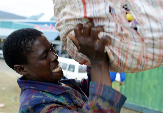 Suffering from full-blown AIDS, Sithombe Malembe is one of the first AIDS sufferers to be included in an antiretroviral drug program.