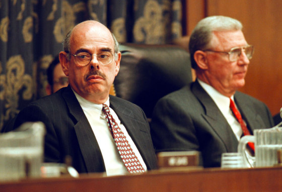 Rep. Henry Waxman, D-Calif., left, has argued for comprehensive sex education. Fellow House Government Reform and Oversign committee member Rep. Dan Burton, R-Ind., is shown on the right.
