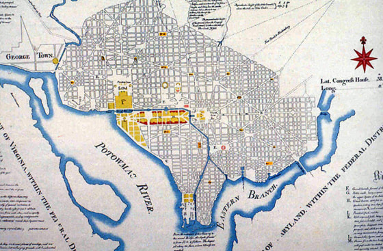 An image released by the National Mall Conservancy shows the 1791 L'Enfant Plan that laid out the Nation's Capital and envisioned the Mall as "a place of general resort ... (and) all sort of place(s) as may be attractive to the learned and afford diversion to the idle.”