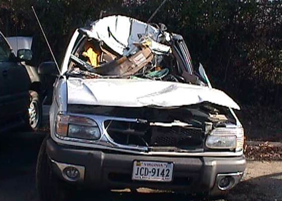 A crumpled Ford Explorer reveals the danger SUVs can pose in the hands of young, inexperienced drivers. Lauren Sausville, 16, of Fairfax, Va., died in this crash Friday in Fairfax Station, Va.