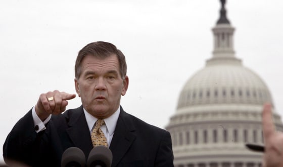 Secretary of Homeland Security Tom Ridge fields a question near the Capitol Building in Washington