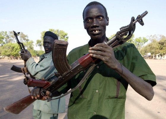 Members of the New Sudan Police practice a drill Tuesday, in Rumbek, southern Sudan.