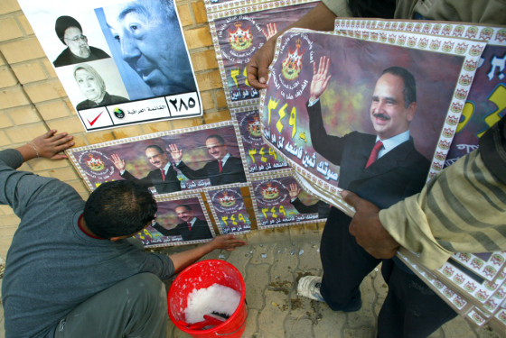 An election poster portraying Iraqi Prim