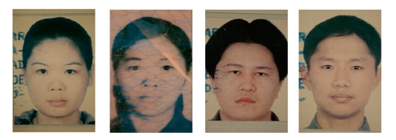 Four of the 16 people being sought were identified as, from left: Xiujin Chen, Wen Quin Zheng, Guozhi Lin and Zengrong Lin.
