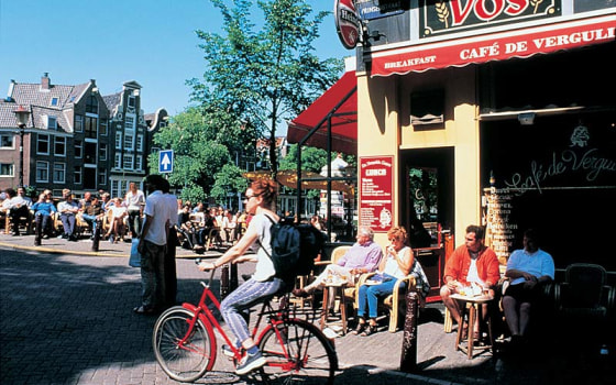 Biking through the heart of Amsterdam