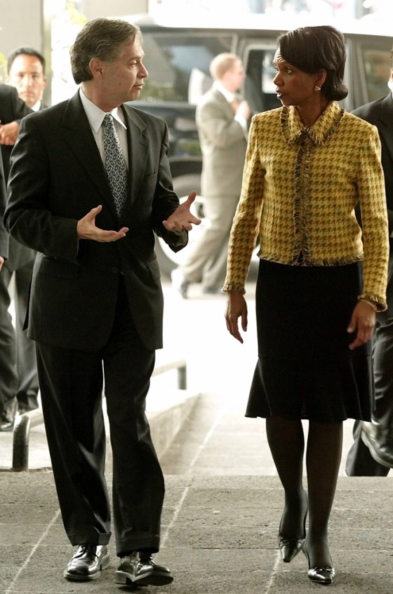 U.S. Secretary of State Rice talks with Mexican Foreign Minister Derbez