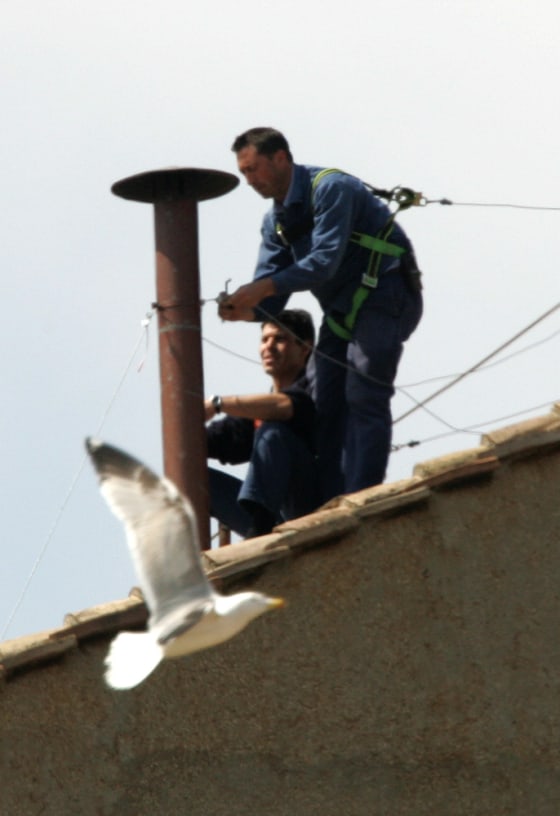 A special chimney was installed at the Sistine Chapel on April 15 to vent the smoke that signals the result of the day’s balloting. Surprisingly, the tradition of the white smoke is relatively new, making its first appearance in 1914, historian Fred Baumgartner discovered.