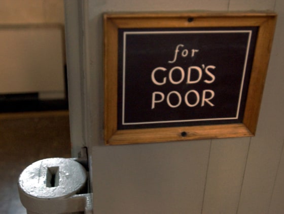 COLLECTION FOR THE POOR AT CATHOLIC CATHEDRAL IN BOSTON