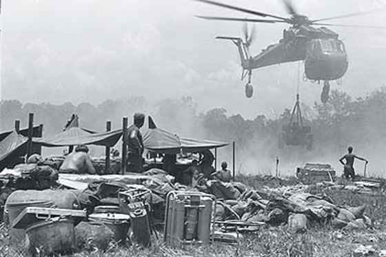 Staging area in Laos or Cambodia, 1969. Kenneth Hoffman, now a communications professor at Seton Hall University, took this and the other photos used in this story while serving with the U.S. Signal Corps in 1969.