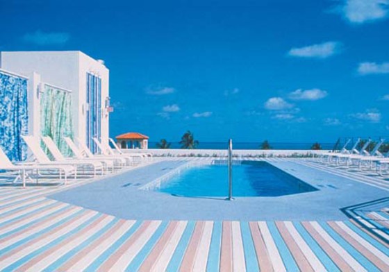 Miami’s The Hotel gets top marks for its stripy pool deck and sunset views.