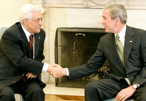 President Bush And Palestinian President Abbas Hold A Press Conference