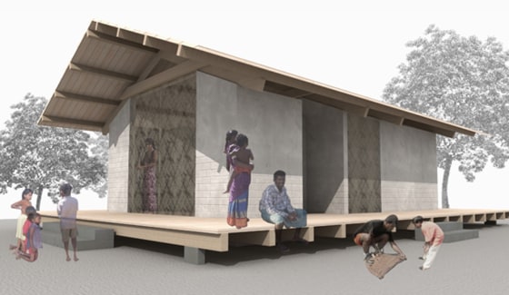 The tsunami-resistant house is five times stronger than traditional Sri Lankan houses, and costs about $1,000 to $1,500 to build, designers say.