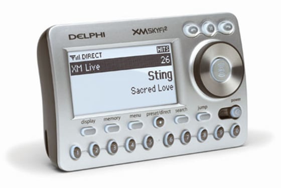 The Delphi XM SKYFi2 satellite radio receiver offers 130 channels of programming, plus the ability to pause and replay.