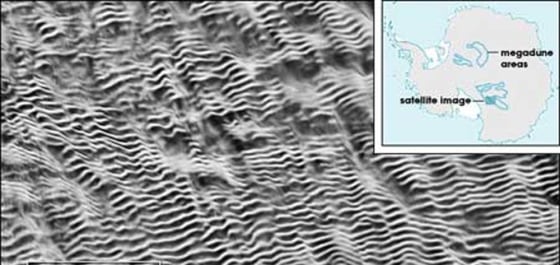 Antarctica's frozen dunes are “mega in scale, but the waves are extremely gentle,” according to glaciologist Ted Scambos.