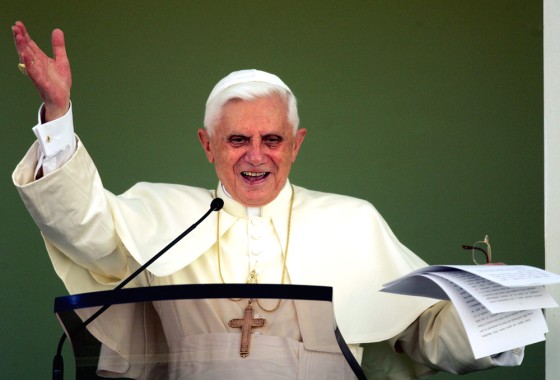 Pope Benedict XVI delivers his Angelus prayer from the window of his Castel Gandolfo summer palace, on the outskirts of Rome, on Sunday.