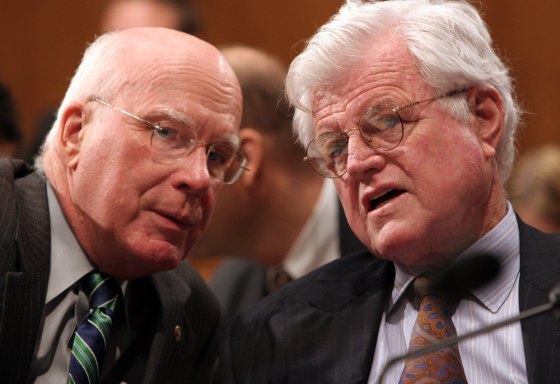 Sen. Patrick Leahy (D-Vt.), left, and Sen. Edward Kennedy (D-Mass.) both serve on the Senate Judiciary Committee.