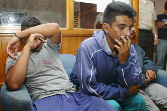 Pedro Diaz (R) one of the nine survivors