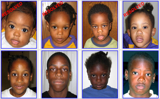 The National Center for Missing and Exploited Children is posting photos of children found without their parents, and already has had some successes.