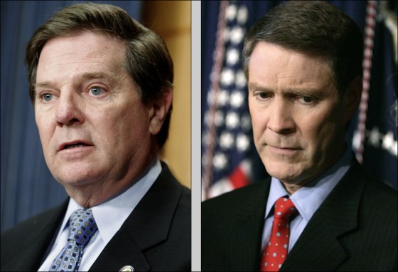 Ethics investigations into Bill Frist, righ, in the Senate and Tom DeLay in the House could not come at a worse time for Republicans, already struggling to maintain their image as a midterm election year approaches. 