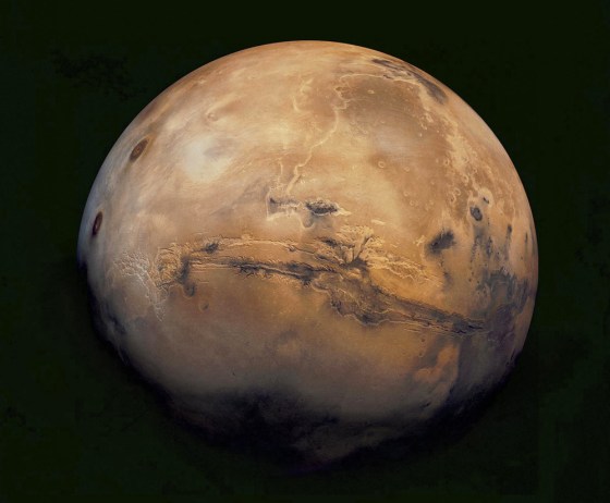 This mosaic of Mars is a compilation of images captured by the Viking Orbiter 1.