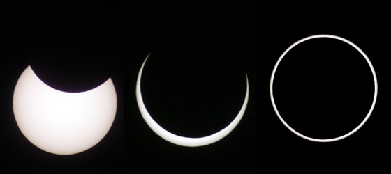 Combo of three pictures showing an annul