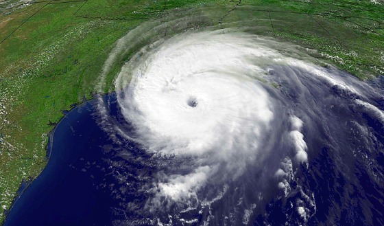 NOAA satellite image of Hurricane Rita as the Category 3 storm heads northwest toward the Texas and Louisiana borders
