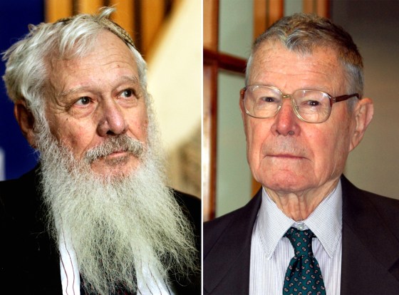 Robert J. Aumann, left, and Thomas C. Schelling won this year's Noel memorial prize in economic sciences for work they did separately on game theory, which can help resolve conflicts.