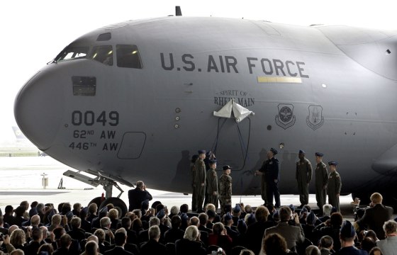 US soldiers and official guests attend t