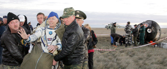 US space tourist Gregory Olsen is transp