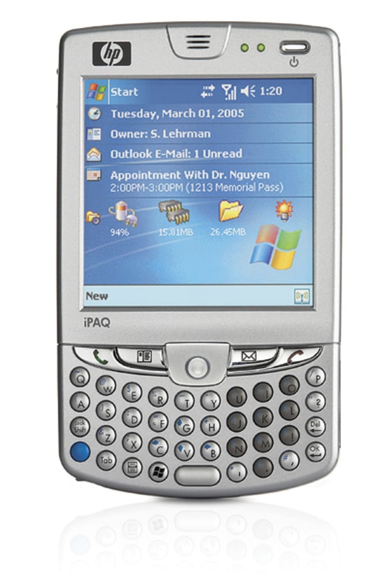 The new iPAQ hw6500 Windows Mobile smart phone.