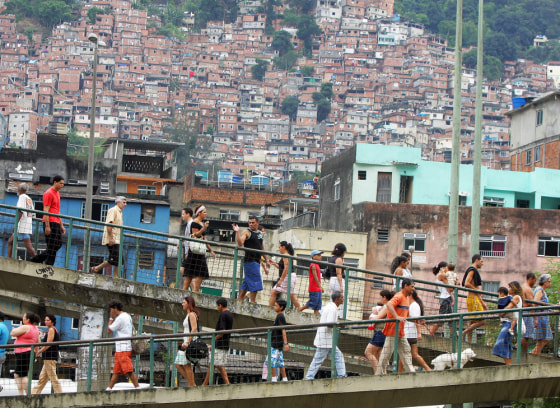 Residents of the Rocinha shantytown, the
