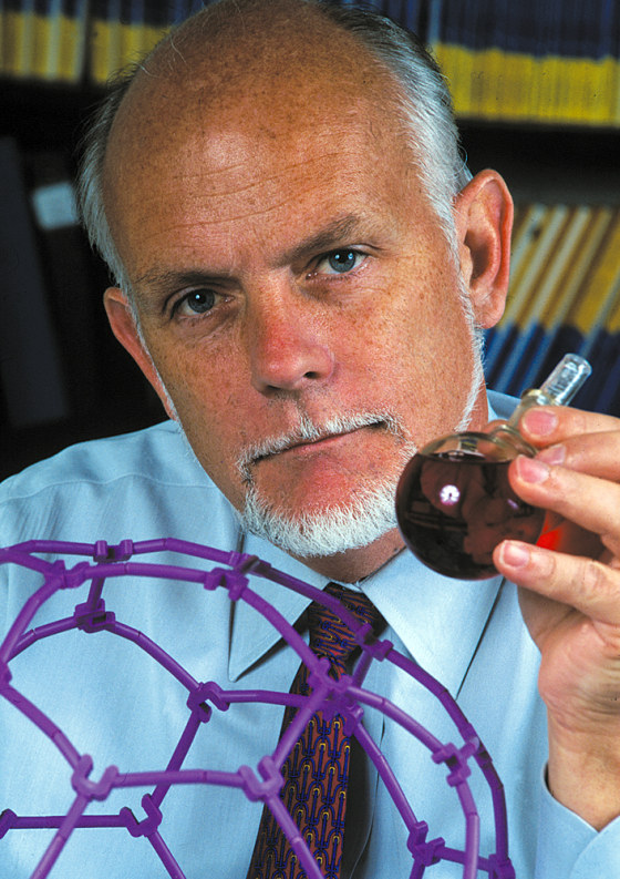 Rice University professor Richard Smalley won a share of the 1996 Nobel Prize in chemistry for discovering buckminsterfullerenes, 60-atom carbon molecules that are arranged in a hollow spherical shape. Rice announced that Smalley died Friday at the age of 62 after a long battle with cancer.
