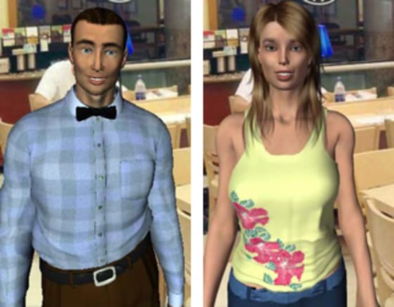 When female students were asked to rate a series of virtual "agents," they rated the female one at right as being the most like a peer, but the male persona at left was their preferred engineering teacher.