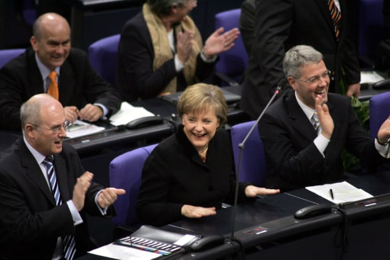 Incoming German Chancellor Angela Merkel