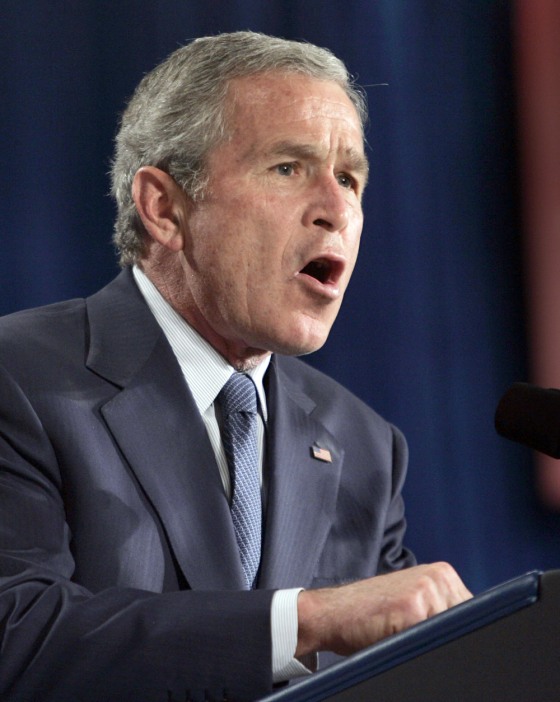 President Bush speaks on behalf of Rep. Marilyn Musgrave, R-Colo., during a fund-raiser in Denver, Colo., on Tuesday. Bush showed his support for Sen. Jon Kyl, R-Ariz., Monday, in an appearance expected to bring $1.4 million for the Republican incumbent.