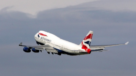 British Airways plane takes off at Heathrow Airport in west London