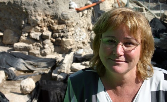 Eilat Mazar, 49, stands on the edge of her excavation just outside Jerusalem's Old City walls.