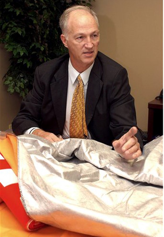 The "All Day, Every Day" blanket sheds water so it dries more quickly. "The last thing you want to do is wrap yourself in a product that is going to hold water because water is probably the biggest vector of bacteria and fungus," says Cliff Bridges, a spokesman for the Polymer Group.