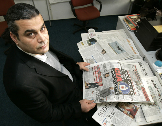 Khaled al-Masri, a German of Lebanese descent, reads Germany's Tuesday newspapers covering his alleged arrest and torture by the CIA for suspected ties to the al-Qaida terrorist group.
