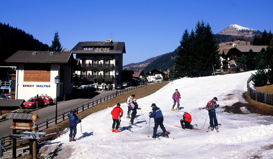 The town of Selva di Val Gardena, Italy which offers plenty of lodging, restaurants, apres ski as well as an access point to the 23-kilometer Sella Ronda circuit and other ski areas. Photo released by Italian State Tourism Board.