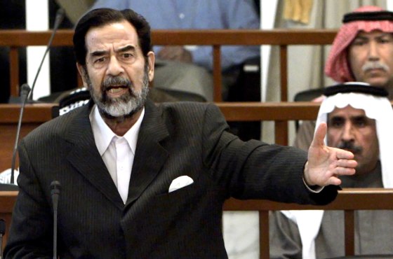 Former Iraqi President Saddam Hussein ge