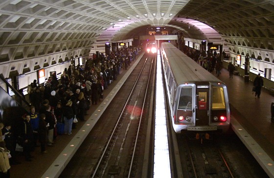 Patrons crowd the platform 20 December,