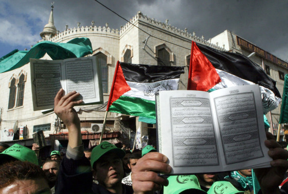Palestinian supporters of Hamas, winners