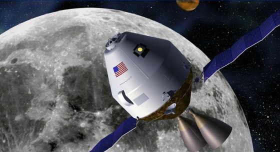 Artwork shows the current concept for Lockheed Martin's Crew Exploration Vehicle.