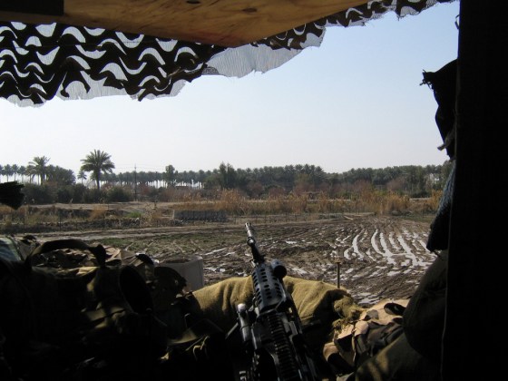 The view from a sentry's post at the Patrol Base Swamp overlooks a muddy potato and toward an area of intense insurgent activity, including bomb building, where U.S. troops rarely have operated over the last three years.