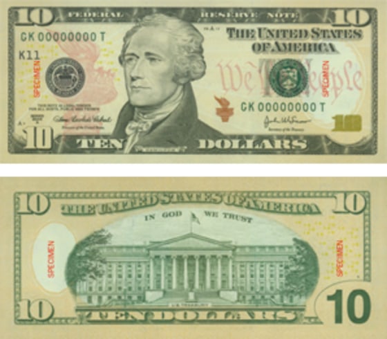 A new, more colorful $10 bill in shades of orange, yellow and red, will hit registers in next few days.